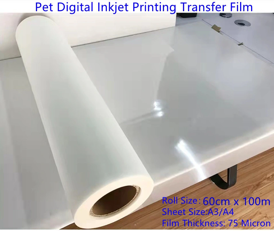 60cm*100m Factory Wholesale Price Dtf Film Roll White Ink Heat Transfer Film in Stock